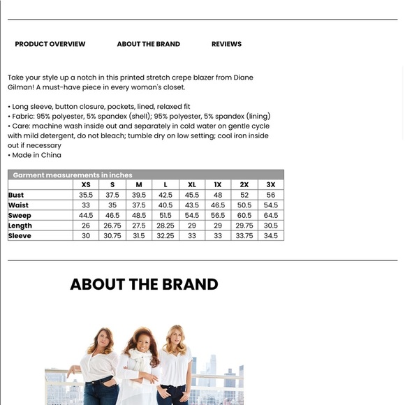 Nwt DIANE GILMAN printed stretch crepe blazer - Picture 2 of 5